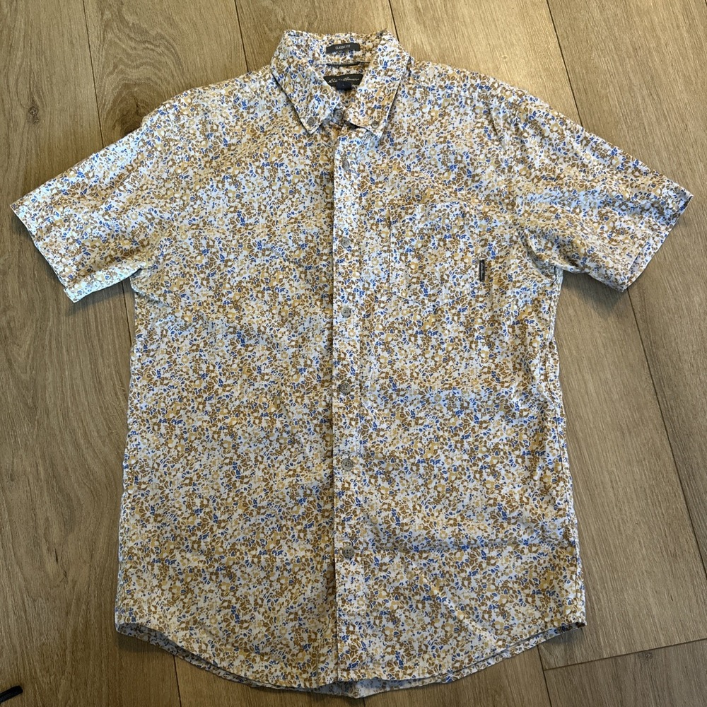 Eddie Bauer Men's Short Sleeve Floral Classic‎ Fit Shirt Small Hawaiian